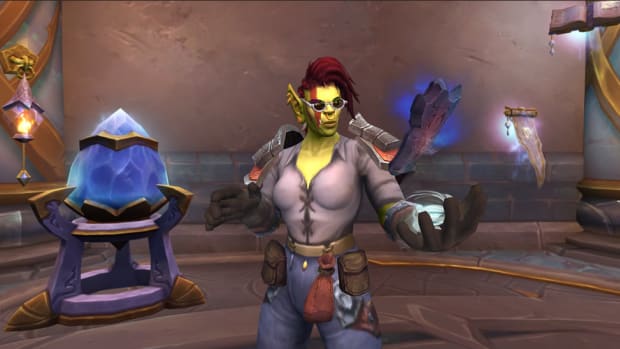 Geo-Archaeologist Roska Rocktooth in the Azerothian Archives from Patch 10.2.5, Seeds of Renewal in World of Warcraft.